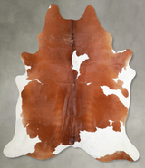Brown and White XX-Large Brazilian Cowhide Rug 7'8"H x 6'8"W #A53219 by Hudson Hides