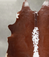 Brown and White Regular X-Large Brazilian Cowhide Rug 7'1"H x 6'8"W #A53220 by Hudson Hides