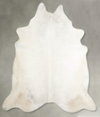 Ivory with Beige XX-Large Brazilian Cowhide Rug 8'0"H x 7'9"W #A53221 by Hudson Hides
