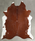 Brown and White Regular XX-Large Brazilian Cowhide Rug 8'1"H x 6'10"W #A53233 by Hudson Hides