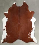 Brown and White Regular XX-Large Brazilian Cowhide Rug 8'1"H x 6'10"W #A53233 by Hudson Hides