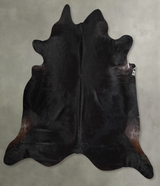 Solid Black XX-Large Brazilian Cowhide Rug 8'1"H x 7'9"W #A53246 by Hudson Hides