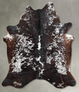 Salt and Pepper Brown X-Large Brazilian Cowhide Rug 7'5"H x 6'6"W #A53248 by Hudson Hides