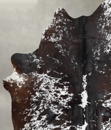 Salt and Pepper Brown X-Large Brazilian Cowhide Rug 7'5"H x 6'6"W #A53248 by Hudson Hides