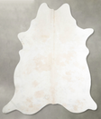 Ivory with Beige X-Large Brazilian Cowhide Rug 7'2"H x 6'6"W #A53250 by Hudson Hides