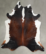 Chocolate and White XX-Large Brazilian Cowhide Rug 7'10"H x 7'4"W #A53274 by Hudson Hides