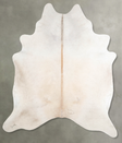 Ivory with Beige X-Large Brazilian Cowhide Rug 7'9"H x 6'5"W #A53287 by Hudson Hides