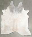 Ivory with Beige X-Large Brazilian Cowhide Rug 7'9"H x 6'3"W #A53288 by Hudson Hides