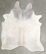 Ivory with Beige X-Large Brazilian Cowhide Rug 7'9"H x 6'3"W #A53288 by Hudson Hides