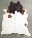 Chocolate and White X-Large Brazilian Cowhide Rug 7'0"H x 6'10"W #A53292 by Hudson Hides