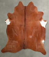 Solid Brown XX-Large Brazilian Cowhide Rug 8'0"H x 7'3"W #A53294 by Hudson Hides