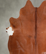 Solid Brown XX-Large Brazilian Cowhide Rug 8'0"H x 7'3"W #A53294 by Hudson Hides