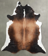 Chocolate and White XX-Large Brazilian Cowhide Rug 7'5"H x 6'10"W #A53295 by Hudson Hides