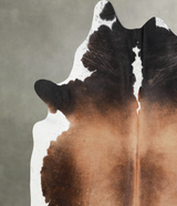 Chocolate and White XX-Large Brazilian Cowhide Rug 7'5"H x 6'10"W #A53295 by Hudson Hides