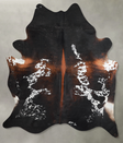 Chocolate and White XX-Large Brazilian Cowhide Rug 8'1"H x 6'8"W #A53300 by Hudson Hides