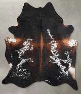 Chocolate and White XX-Large Brazilian Cowhide Rug 8'1"H x 6'8"W #A53300 by Hudson Hides