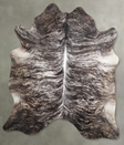Grey Brindle XX-Large Brazilian Cowhide Rug 7'6"H x 6'9"W #A53301 by Hudson Hides