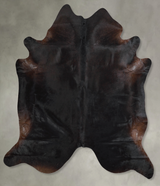 Solid Black X-Large Brazilian Cowhide Rug 7'1"H x 6'9"W #A53316 by Hudson Hides
