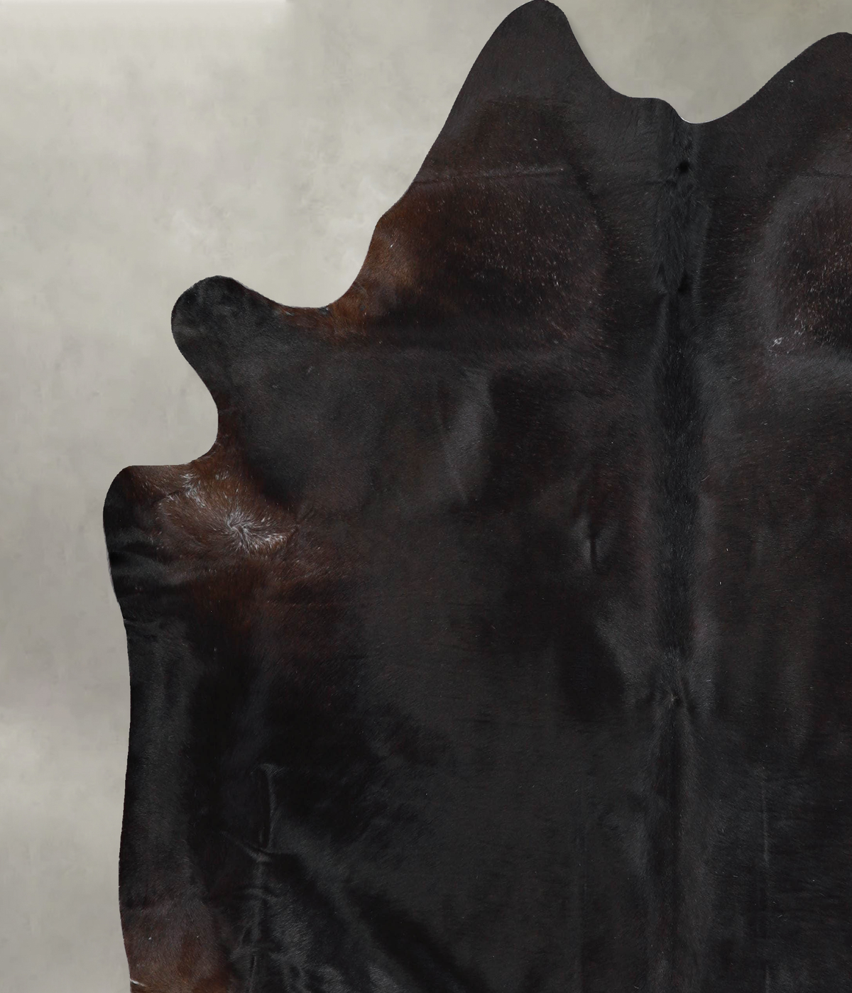 Solid Black X-Large Brazilian Cowhide Rug 7'1"H x 6'9"W #A53316 by Hudson Hides