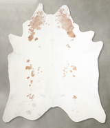 Beige and White XX-Large Brazilian Cowhide Rug 7'7"H x 6'9"W #A53317 by Hudson Hides