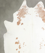 Beige and White XX-Large Brazilian Cowhide Rug 7'7"H x 6'9"W #A53317 by Hudson Hides