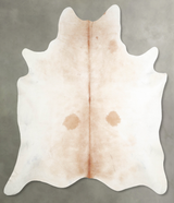 Ivory with Beige XX-Large Brazilian Cowhide Rug 7'11"H x 6'11"W #A53318 by Hudson Hides