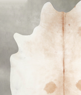 Ivory with Beige XX-Large Brazilian Cowhide Rug 7'11"H x 6'11"W #A53318 by Hudson Hides