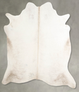 Ivory with Beige X-Large Brazilian Cowhide Rug 6'6"H x 6'3"W #A53321 by Hudson Hides