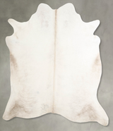 Ivory with Beige X-Large Brazilian Cowhide Rug 6'6"H x 6'3"W #A53321 by Hudson Hides
