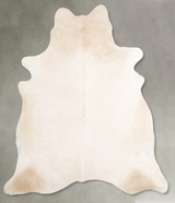 Ivory with Beige X-Large Brazilian Cowhide Rug 7'0"H x 6'8"W #A53330 by Hudson Hides