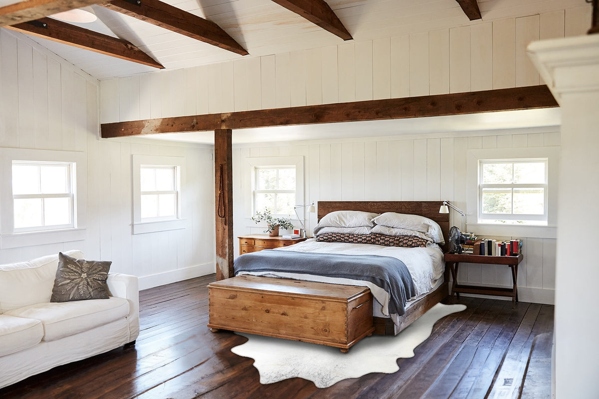 Grey with Beige X-Large Brazilian Cowhide Rug 7'5"H x 6'8"W #A53354 by Hudson Hides