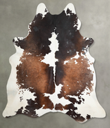 Chocolate and White XX-Large Brazilian Cowhide Rug 8'0"H x 6'9"W #A53357 by Hudson Hides