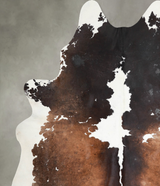 Chocolate and White XX-Large Brazilian Cowhide Rug 8'0"H x 6'9"W #A53357 by Hudson Hides