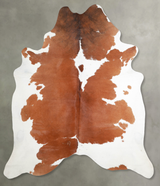 Brown and White XX-Large Brazilian Cowhide Rug 8'0"H x 6'8"W #A53358 by Hudson Hides