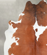 Brown and White XX-Large Brazilian Cowhide Rug 8'0"H x 6'8"W #A53358 by Hudson Hides