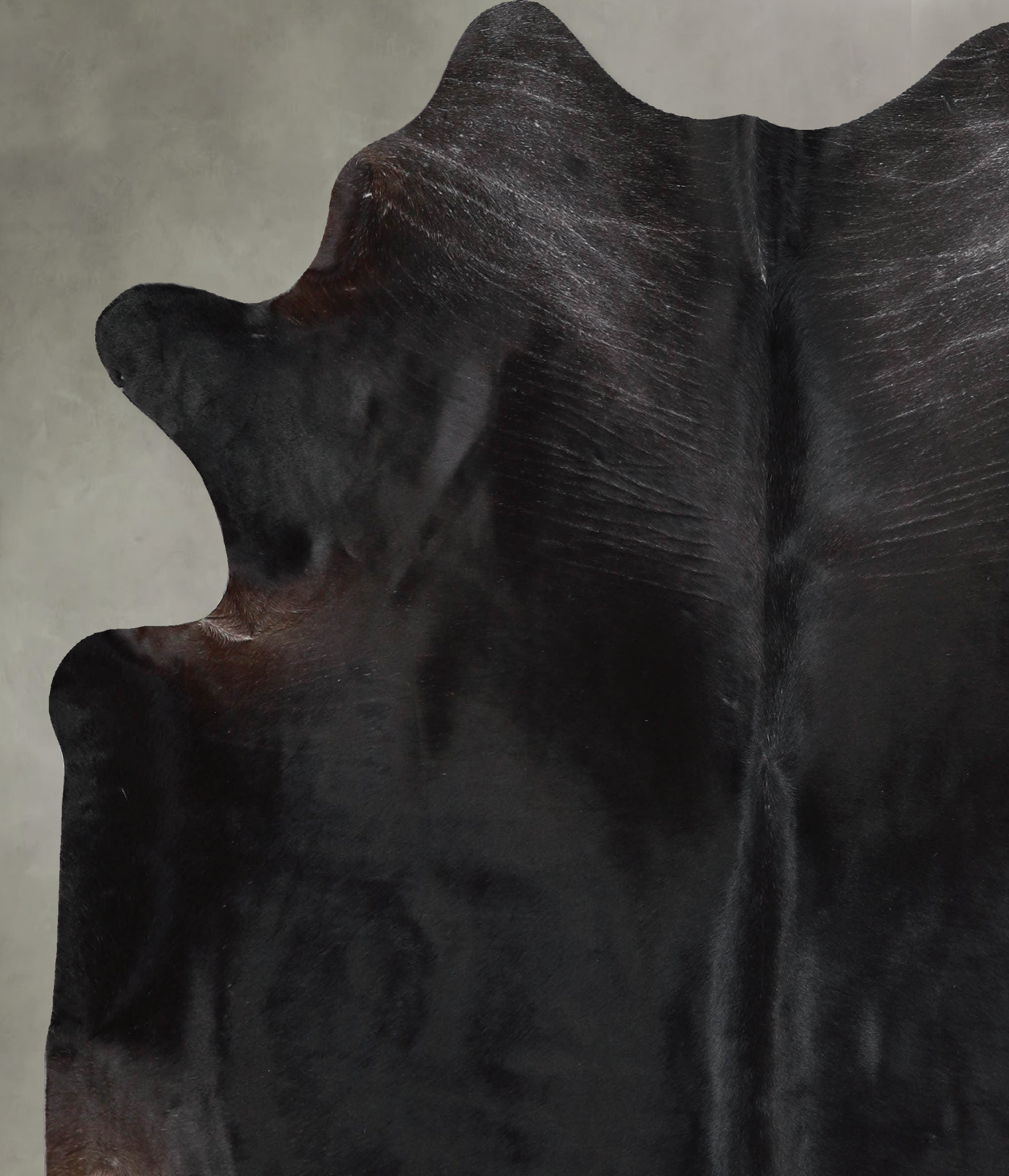 Solid Black Cowhide Rug #A53362
