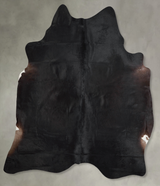 Solid Black X-Large Brazilian Cowhide Rug 7'2"H x 6'8"W #A53366 by Hudson Hides
