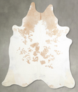Beige and White XX-Large Brazilian Cowhide Rug 7'7"H x 6'9"W #A53367 by Hudson Hides