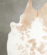 Beige and White XX-Large Brazilian Cowhide Rug 7'7"H x 6'9"W #A53367 by Hudson Hides