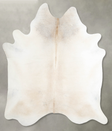 Ivory with Beige X-Large Brazilian Cowhide Rug 7'4"H x 6'3"W #A53372 by Hudson Hides