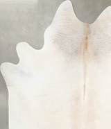 Ivory with Beige X-Large Brazilian Cowhide Rug 7'4"H x 6'3"W #A53372 by Hudson Hides