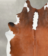 Brown and White Regular XX-Large Brazilian Cowhide Rug 7'11"H x 7'1"W #A53374 by Hudson Hides
