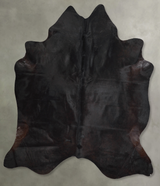 Solid Black X-Large Brazilian Cowhide Rug 7'0"H x 6'5"W #A53376 by Hudson Hides