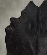 Solid Black X-Large Brazilian Cowhide Rug 7'0"H x 6'5"W #A53376 by Hudson Hides