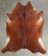 Solid Brown X-Large Brazilian Cowhide Rug 7'2"H x 6'11"W #A53378 by Hudson Hides