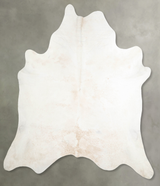 Ivory with Beige XX-Large Brazilian Cowhide Rug 8'0"H x 7'3"W #A53379 by Hudson Hides
