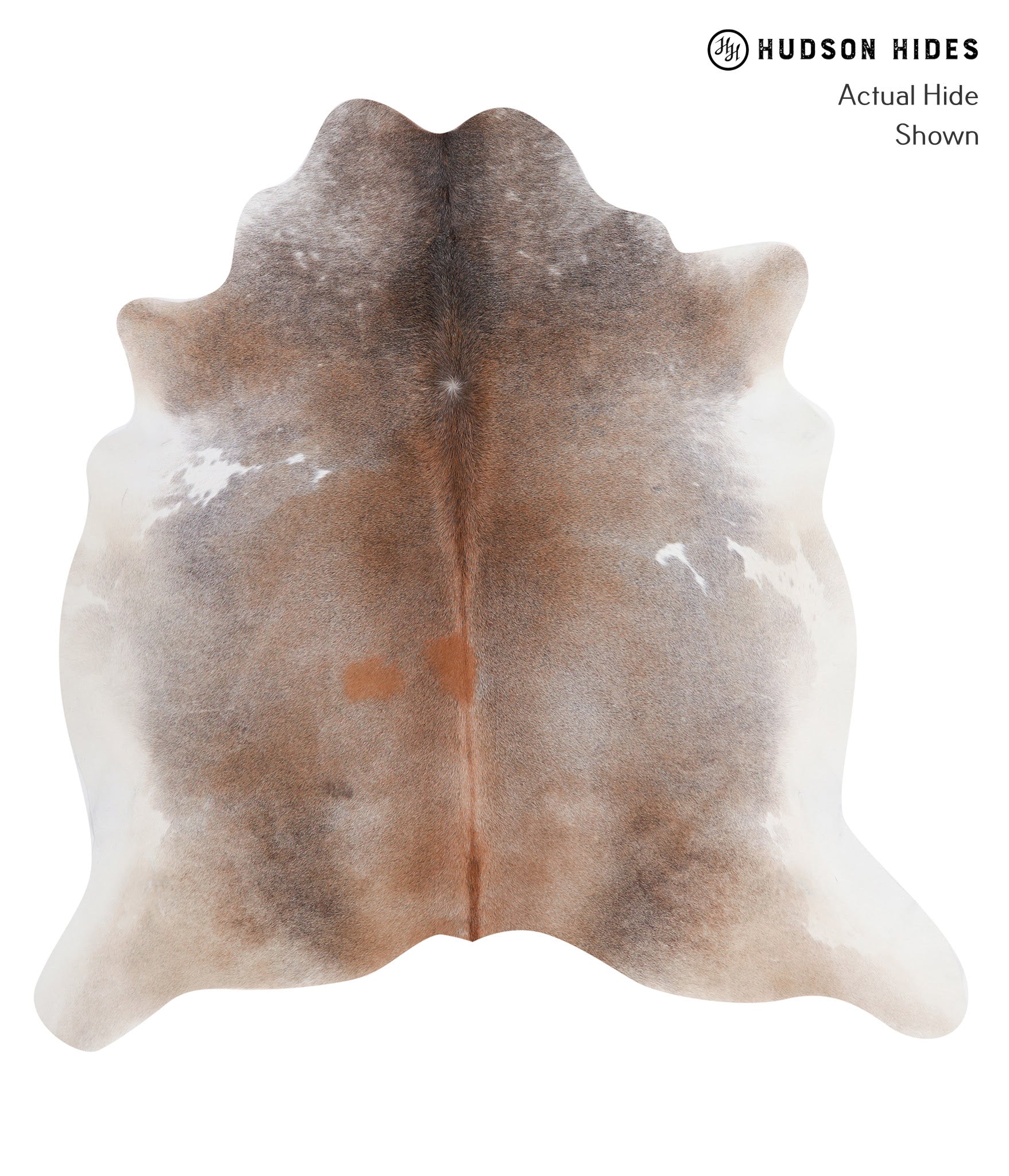 Grey with Beige Cowhide Rug #A5338