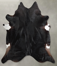 Solid Black XX-Large Brazilian Cowhide Rug 7'6"H x 7'2"W #A53382 by Hudson Hides
