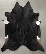 Solid Black XX-Large Brazilian Cowhide Rug 7'6"H x 7'2"W #A53382 by Hudson Hides