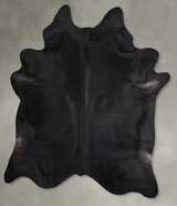 Solid Black XX-Large Brazilian Cowhide Rug 7'9"H x 7'2"W #A53394 by Hudson Hides